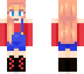 red off shoulders top with dungarees