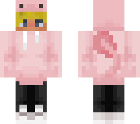 blonde axolotl hoodie boy | Minecraft Skin