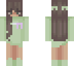 green girl with cancer support ribbon