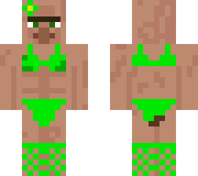 green villager in bikini
