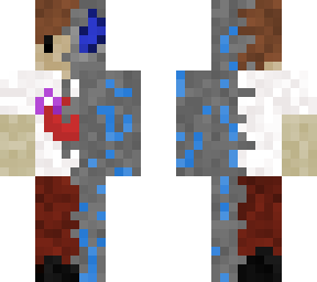 half glitched skin with ribbon