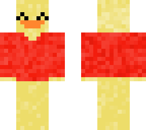 happy duck in red sweater