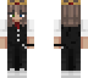 short hair girl with a crown in a suit