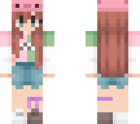 watermelon girl with cancer awareness ribbon