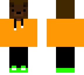 bear in orange hoodie