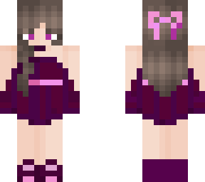 beautiful girl in purple dress