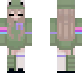 bi frog girl with cancer ribbon
