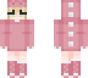 blond girl whit pink dinosaur outfit