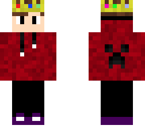 boy with red hoodie and crown