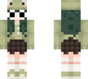 frog girl with glasses and green hair