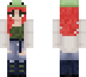frog hat with red hair