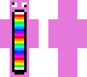 pink big mouth with rainbow