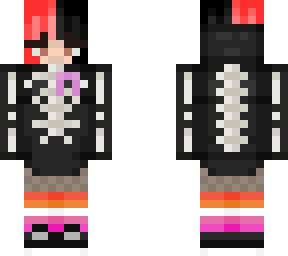 pride skelly hooide with cancer ribbon <3