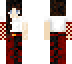 red and black pants