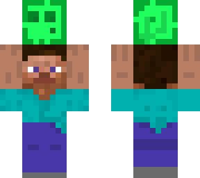 steve holding a green slime