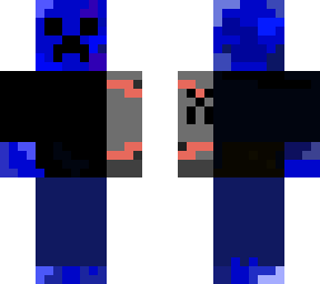 blue creeper gamer with robot arm