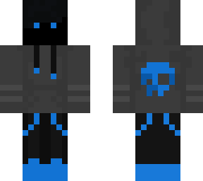 blue man with blue skull