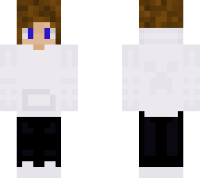 boy with white hoodie brown hair