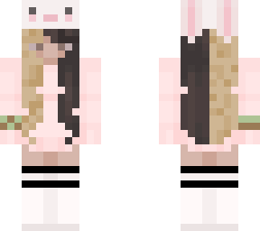 bunny girl with blonde and brown hair