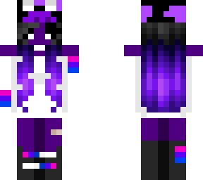 ender girl with bi pride and endercow hat!
