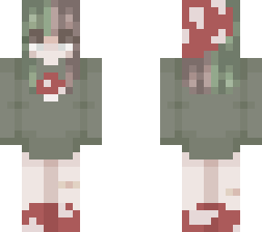 mushroom hat ~green hair