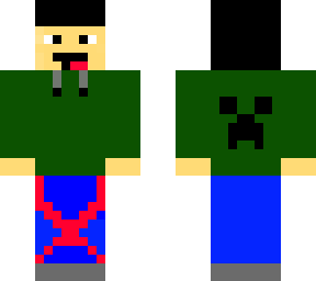 noob with creeper hoody