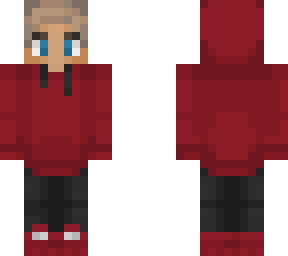 red purpld with hood and blue eyes