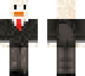 white duck in suit