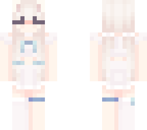 white fox girl in maid outfit