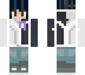 black and white (purple ribbon)