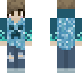 blue creeper hoodie girl