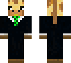 giraffe in a suit with a melon tie