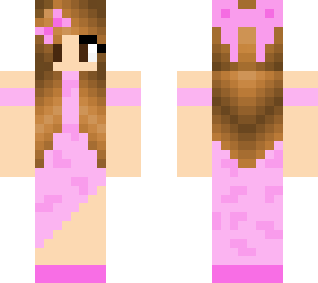 light brown haired girl with light pink dress