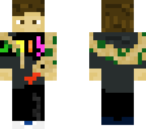 person with snake on shoulders