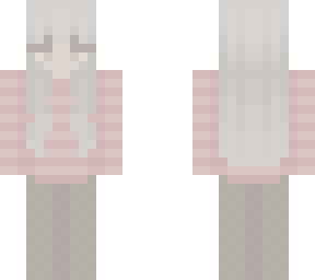 pink striped sweater/ fishnets