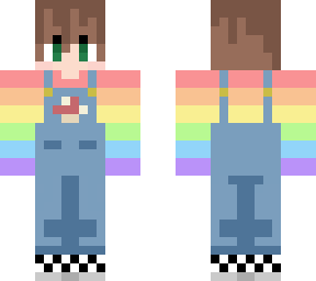 rainbow mushroom overalls