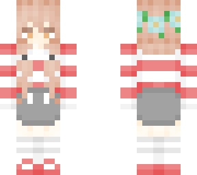 red-white stripe girl w/ flower crown slim