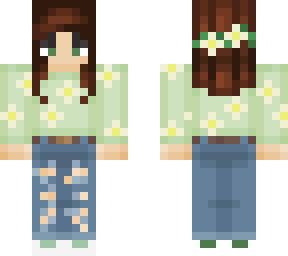 short-hair girl with flower crown