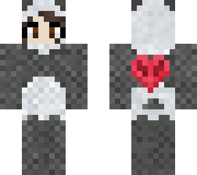 3d panda suit with hardcore heart