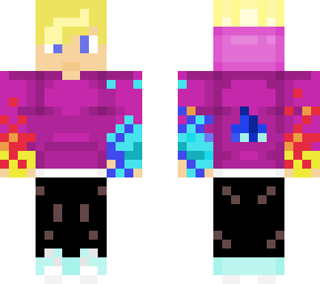 blonde boy with fire hands