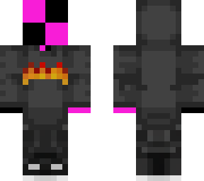 boy in black hoodie with pink and black head
