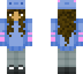 cotton candy axolotl hoodie girl
