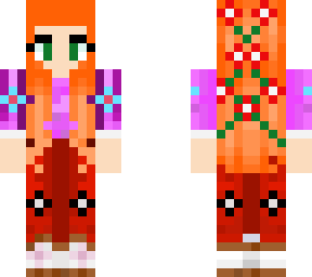 red head with flowers