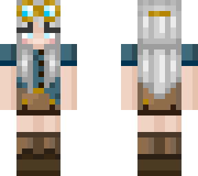 steampunk, space buns + dantdm goggles, blue eyes