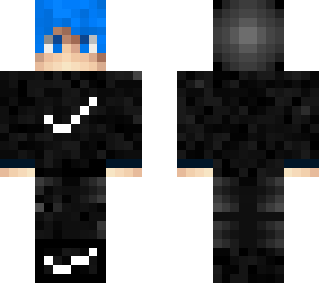 blue hair with full black nike