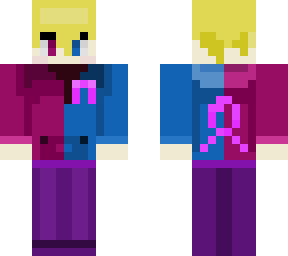 bluepink with cancer awareness ribbon