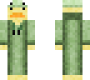 duck wearing frog hoodie