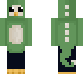 penguin in a dino costume
