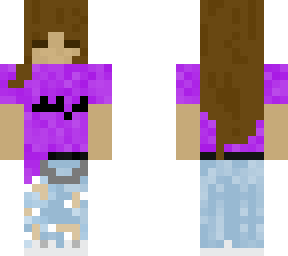 purple shirt blue jeans