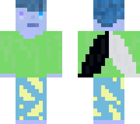 weird blue person with wings